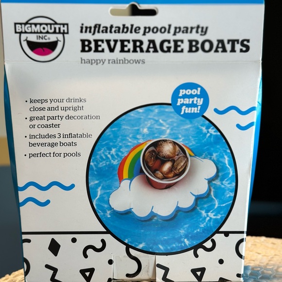 Inflatable Pool Party Beverage Holders. Set of 3 NWT - Picture 2 of 2